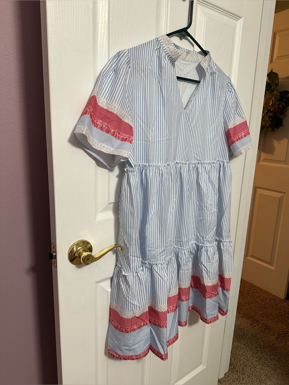 NWOT Size Large Red, White, Blue Patriotic Print Dress - Picture 3 of 4